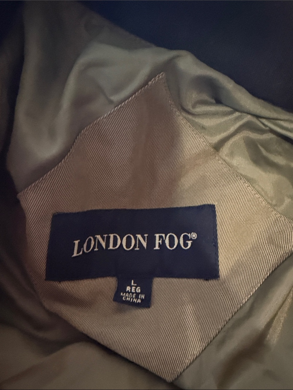London Fog Taupe Puffer Jacket with Dark Contrast Collar - Picture 3 of 4